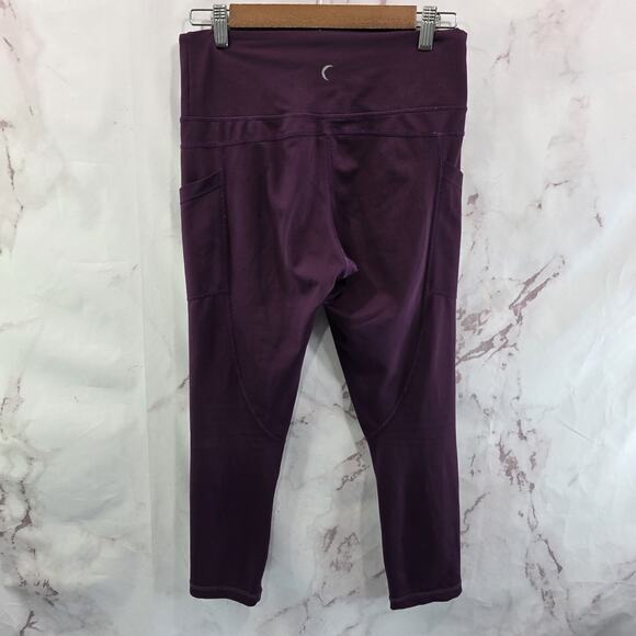 Zyia Leggings Womens 6 8 Purple Crop Capri High Rise Light N Tight Pockets - Picture 1 of 10